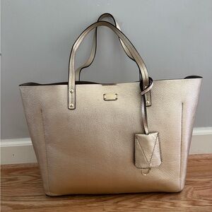 Frances Valentine Metallic Gold Leather Tote New Without Tags